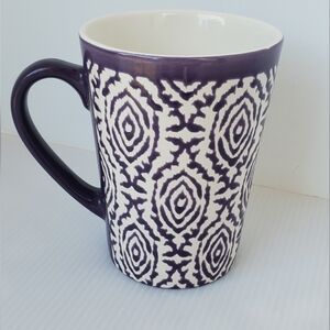 SCM Home Design Stoneware 16oz Coffee Cup Mug Modern Purple Geometric